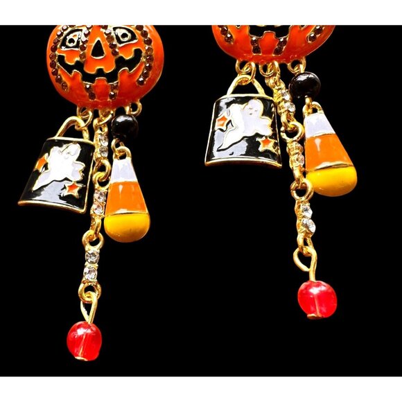 Halloween Earrings New Jack O Lantern Candy Corn Ghost Beads Pumpkin Pie… - Picture 11 of 12
